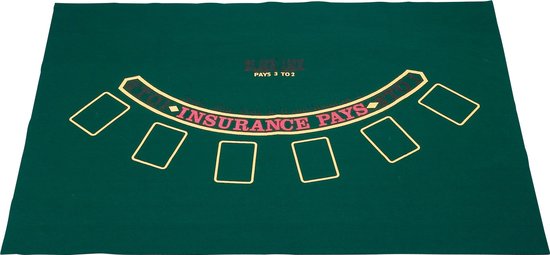 Black Jack kleed. Groen vilt. Afm. 130 x 90 cm. Dikte vilt 3 mm.