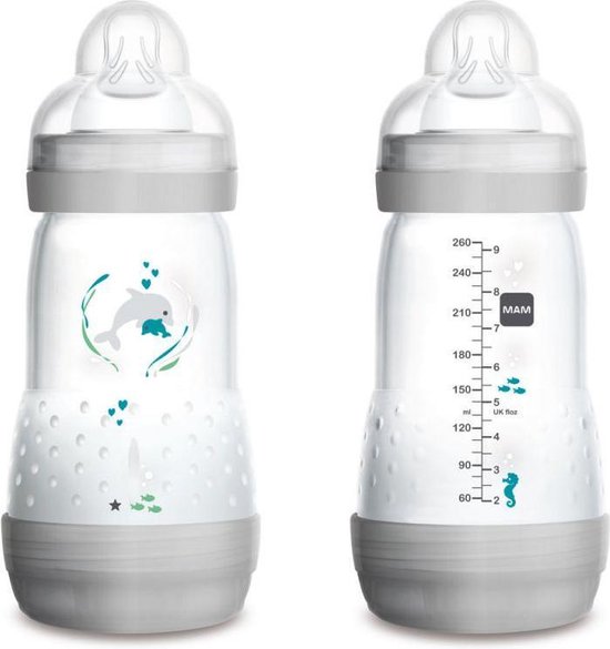 MAM Easy Start™ Anti-Colic 260ml Babyflesje lichtgrijs