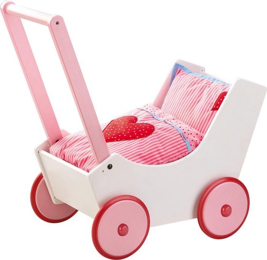 Haba Kinderwagen Poppenwagen met harten
