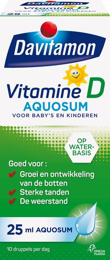 Davitamon vitamine D Aquosum – bevat vitamine D3 - vitamine D baby op waterbasis - 25 ml