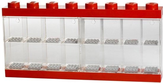LEGO Opbergbox Minifigure 16 - Polypropyleen - Rood