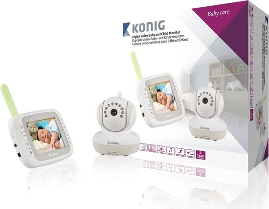 König KN-BM80 DECT babyphone Grijs, Wit babyfoon