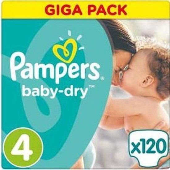 Pam­pers Ba­by-Dry Luiers - Maat 4 - 9 tot 14 kg -120 Stuks