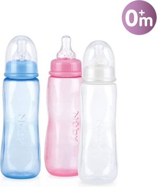 ZUIGFLES ASS IN PASTELKLEUREN MET ANTIKOLIEK SPEEN