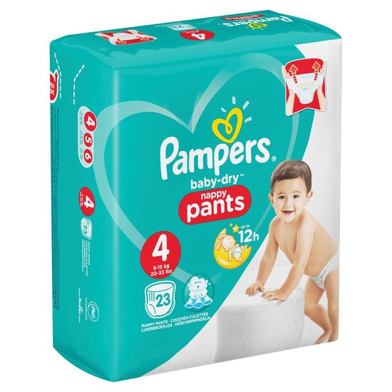 Pampers Baby-Dry Pants - Maat 4 (Maxi) 9-15 kg - 23 Stuks - Luierbroekjes