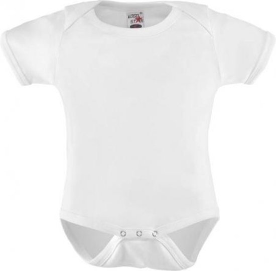 Wit rompertje met korte mouwen 68 (4-6 maanden)