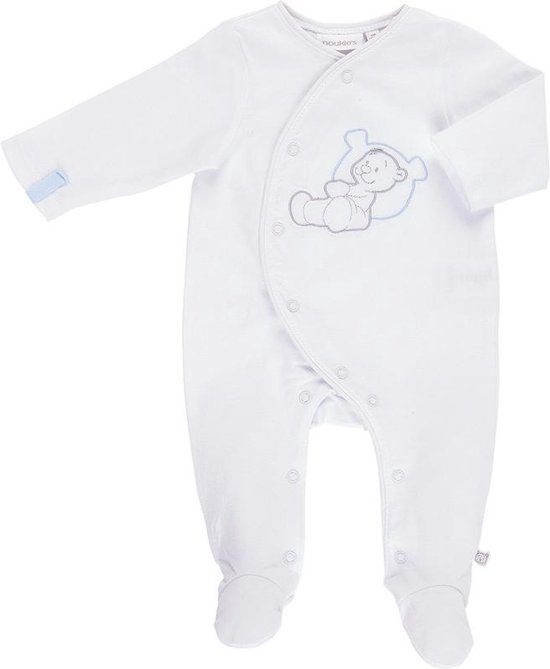 Pyjama baby van wit/blauw jersey-3M