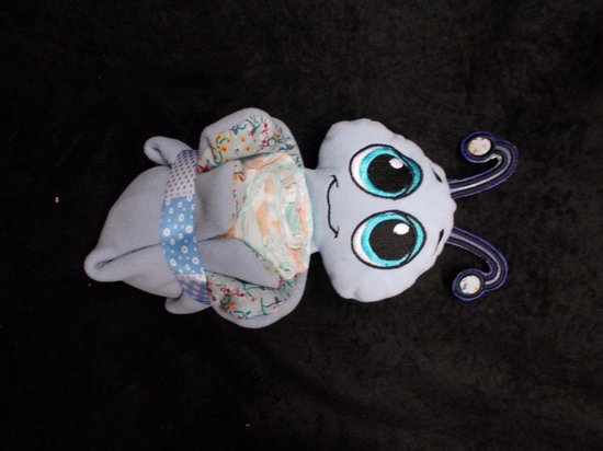 Pampertaart / Luiertaart Bijtje Blauw knuffeldoekje + pampers