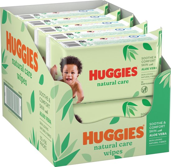 Huggies billendoekjes - Natural Care - 10 x 56 stuks -  560 doekjes