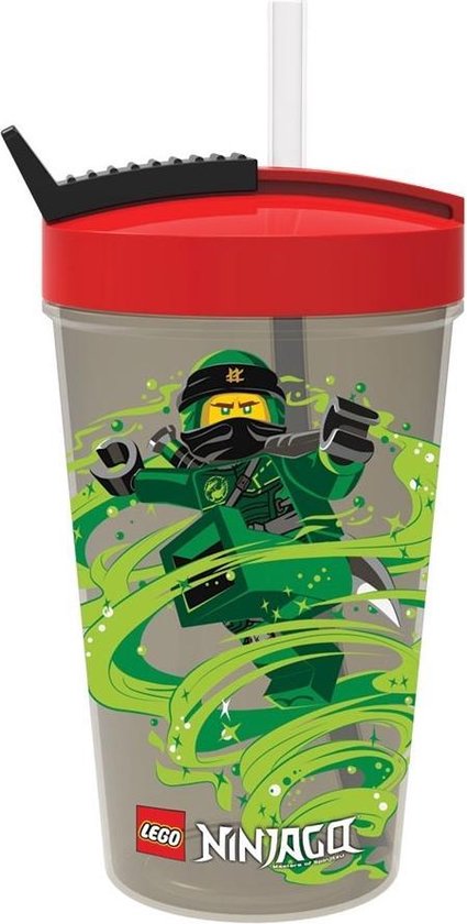 LEGO Ninjago Drinkbeker 500 ml - Met Rietje - Zwart