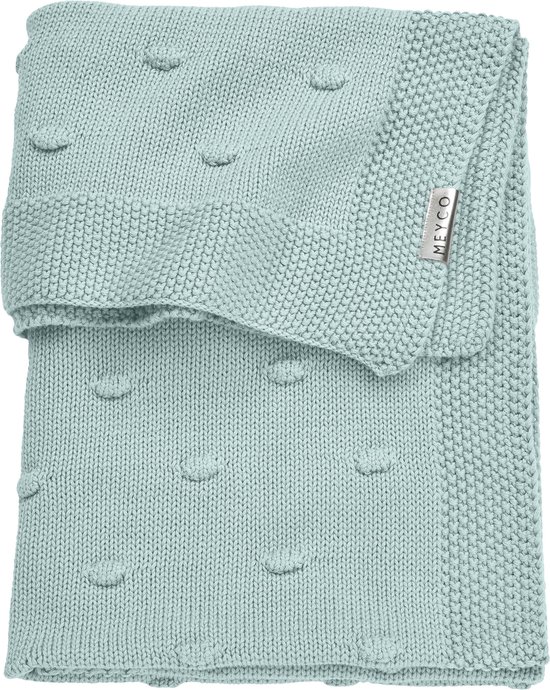 Meyco Knots ledikantdeken - 100x150cm - Stone green