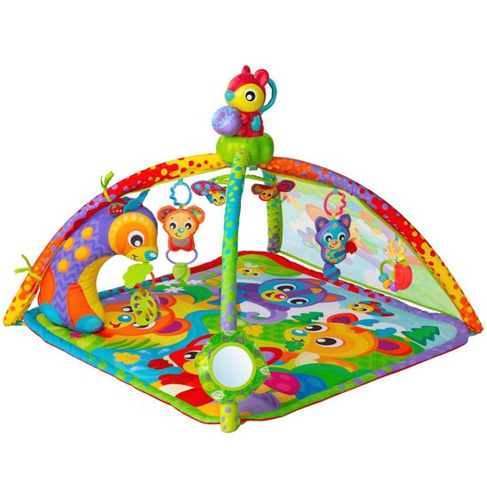 Playgro 4 in 1 Muziek & Projector Speelkleed Babygym Speelkleed Bosdieren