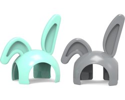 Alecto DIVM-EARS - Accessoire Konijnenoren voor SMARTBABY10 & DIVM-850 - 2 stuks - Grijs en Groen