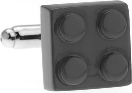 Manchetknopen LEGO Blokje Steen Steentje Brick Zwart