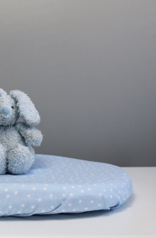 BIOLOGISCH KATOENEN hoeslaken - Wieg/kinderwagen Hemelblauw 50x83cm