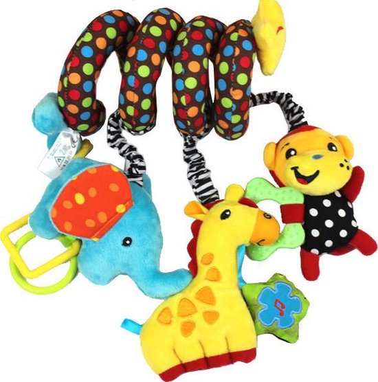 Boxspiraal Dieren - Box Speelgoed - Maxi Cosi Speeltje - Kinderwagen - Wieg - Rammelaar - Baby Speelgoed