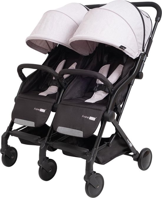 Tweeling buggy FreeON City Twin Zwart-Grijs