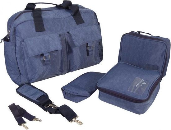 CabinMax Luier- en Verzorgingstas – Duurzaam en Stijlvol – Luiertas met Buggy en Kinderwagen Haken - Grote Capaciteit - Unisex/Jongens/Meisjes - Blauw (BB-CB BE)