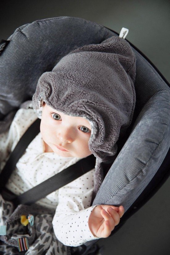 Snoozebaby Wikkeldeken Trendy Wrapping - Oekotex materiaal - geschikt voor alle autostoelen groep 0 - 90x110cm - Frost Grey grijs