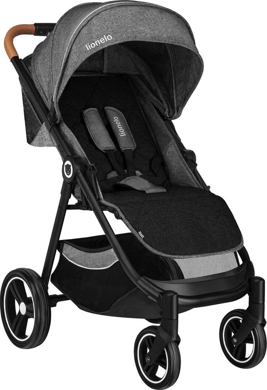 Lionelo Natt - Luxe kinderwagen met ruime bak - Geschikt voor 0 tot 48 maanden - Beton Grijs
