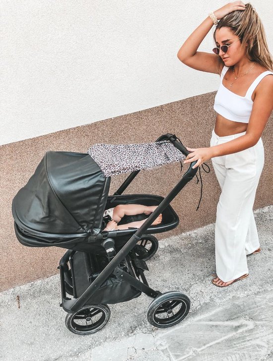 Bellasol Zonnedoek kinderwagen universeel - Speciale UV-werende coating - Luipaard