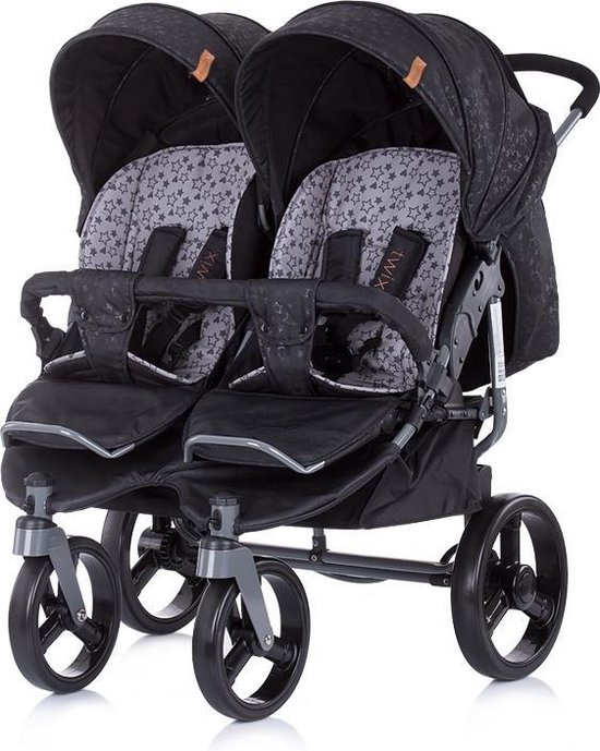 Duo Kinderwagen 0+ new borns Chipolino Twix zwart onyx