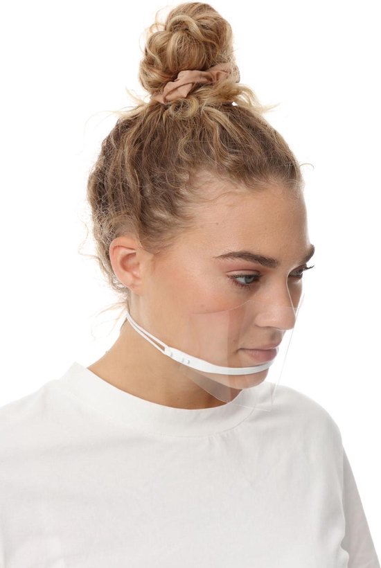 Half gelaatsscherm - Herbruikbaar - Wit - 1 stuks