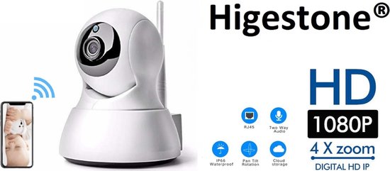 Slimme HD Wifi Babyfoon | Met App | Luisteren en Terugpraten | Bewakingscamera | Babyfoon Met Camera | Babyphone WiFi | Higestone