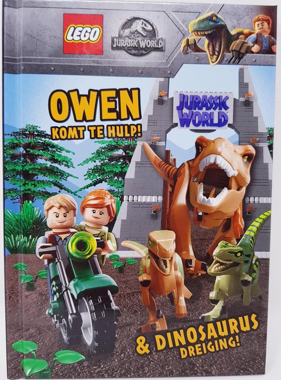 LEGO JURASSIC WORLD LEESBOEK - OWEN KOMT TE HULP EN DINOSAURUS DREIGING!