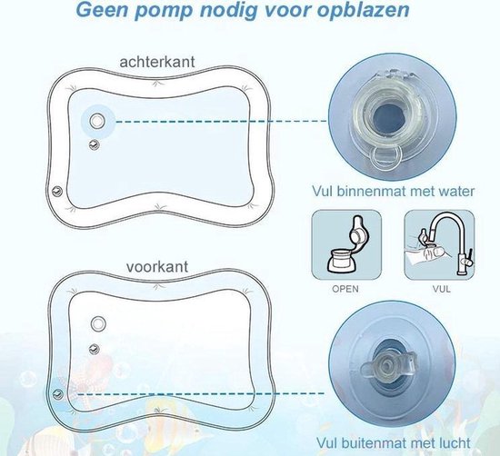 Opblaasbare Watermat | Speelmat Baby | Waterspeelmat Speelgoed | Aqua Play Baby | Stimulatie Speelmat | Tummy Time | Peuter Ontwikkeling | Veilig Spelen met Baby | Baby Trainer