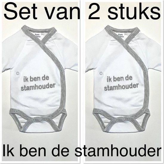 Petit Villain Baby Rompertje Set van 2 stuks-Ik ben de stamhouder Maat 56