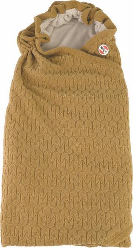 Lodger Wikkeldeken Baby - Wrapper Empire - 115x115 - 2-Laags - Gevoerd met Fleece - Multifunctioneel - 3 in 1 - Geschikt voor Autostoel en Maxi Cosi - Okergeel