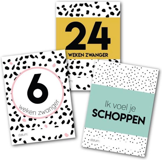 Mijlpaalkaarten zwangerschap - zwanger - milestone baby cards - cadeautje zwangerschap - Studio Ins & Outs