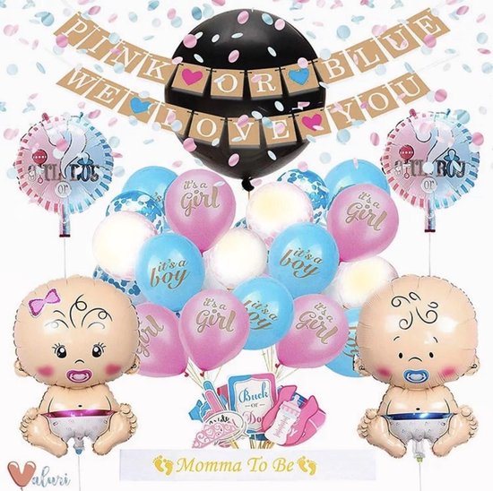 La Gabriela -Babyshower- Ballonnen - Zwanger- Gender Reveal - 63 Stuks