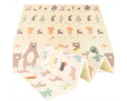 Speelkleed - Paarden en Beren - Dubbelzijdige XXL - Opvouwbaar 1 cm dik - Speelmat - Speeltapijt - Baby - Foam - 180 x 200 cm