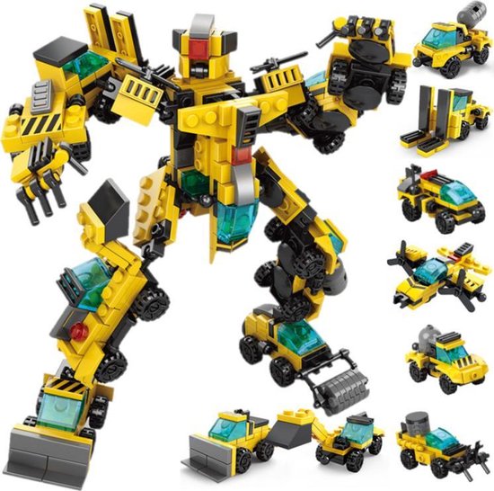 Transformers speelgoed robots autos - Robot speelgoed jongens - Robots 8 in 1 Bouwpakket - Geschikt voor LEGO - Cadeau voor jongens