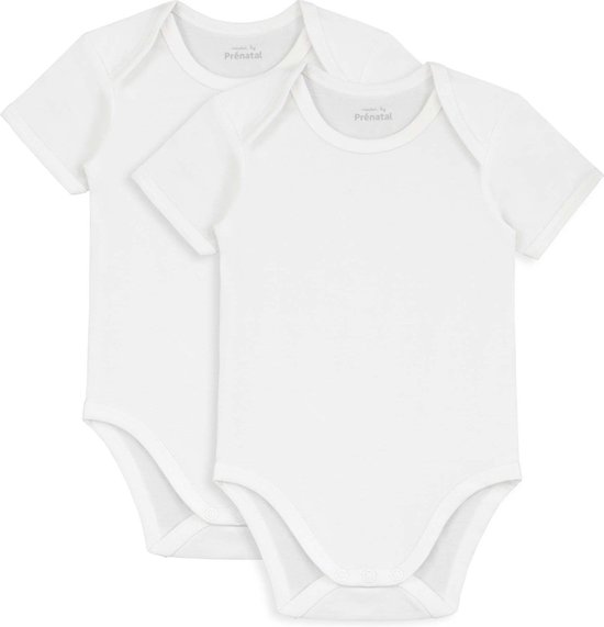 Prénatal Romper Basis - 2-pack Unisex Baby Producten - Maat 44 - Wit