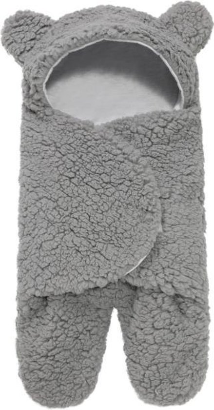 Baby voetenzak- Babyslaapzak-Trappelzak-Wikkeldeken-Babydeken-Kinderwagen-grijs