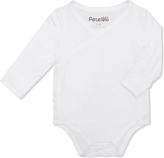 Petelulu - Bamboe Omslag Romper - 0-3 Maanden - Wit