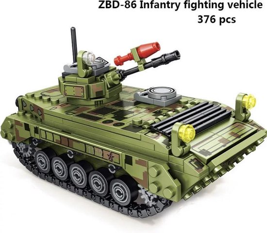 WW2 Bouwstenen - Chinese ZBD-86 Infantry Vehicle - 376 onderdelen - Geschikt voor Lego compatible - Soldaten - Militair - Tank - Army - Wapens - Geweren - Brick - Tweede Wereld Oorlog - Mini-figures - Leger - Duits - Navy Seals - Commando