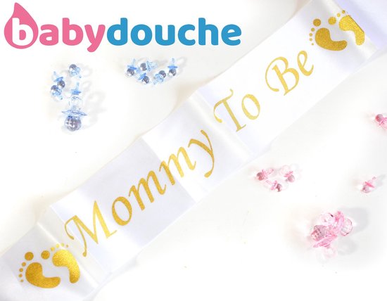 Babyshower Sjerp Mommy To Be - Babydouche Versiering voor zwangere Goud en Wit Speciaal voor Baby shower decoratie en Gender Reveal