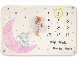 Fleece Mijlpaaldeken Maan – mijlpaalkaart – milestone - kraamcadeau – babykleed – kraamcadeau - baby shower - cadeau - speelkleed - foto baby – baby cadeau