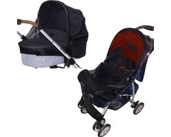 Muggennet kinderwagen & buggy - Muskietennet universeel - Klamboe baby - Insectennet - Bambino zwart