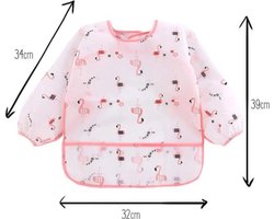 Akyol - Slabber – slabber flamingo – slabbertjes –baby knoeischort -knoeischort - babyschort – schort – kliederschort – knutselschort – flamingo – wit