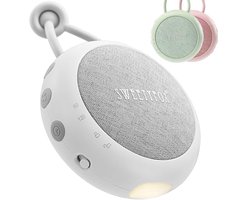 Baby Witte Ruismachine met Nachtlampje en Slaapliedjes - 15 Geluiden, USB Oplaadbaar
