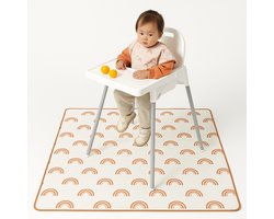 Knoeimat - Knoeimat Kinderstoel - Vloerbeschermer - 130 x 130 CM - 100% Polyester - Speelkleed Baby - Picknick Kleed - Waterbestendig - Wasmachine Geschikt - Tekenkleed - Spatmat - Speelmat - Duurzaam Kwaliteit