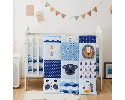 Baby Speelmat Dieren – Zachte Kruipmat voor Baby’s – Speelkleed voor Vloer – 80 x 105 cm – Blauw