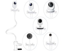 SnelShoppen - Flexibele Babyfoonhouder met Kaartsleuf voor Wieg en Ledikant, Compatibel met Babyfoons en Camera's, ABS en Roestvrijstaal, Klemtype 70m