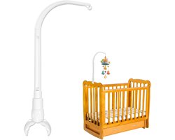 SnelShoppen - Verstelbare Mobiele Houder voor Babybed - Wit - Ideaal Geboortecadeau voor Pasgeborenen - Comfortabele Hoek voor Optimaal Gebruik - 1 St