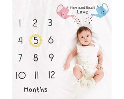 Zachte Maandelijkse Mijlpaal Dekentje voor Baby's, Herbruikbaar en Groot Speelkleed voor Jongens en Meisjes
